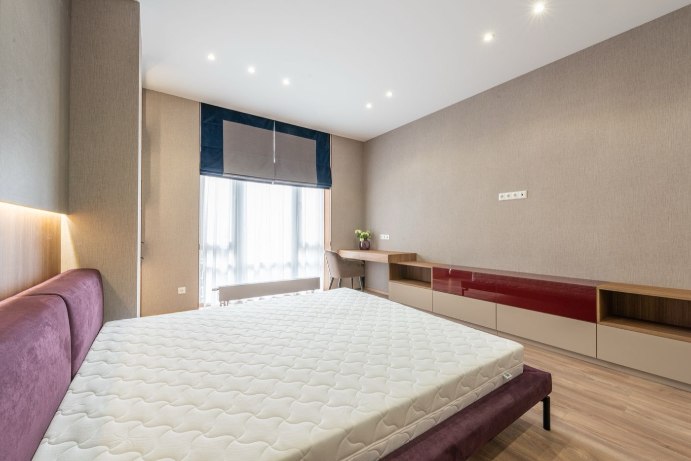 Clean mattress in a bedroom serviced by BluePeak Cleaning Co.
